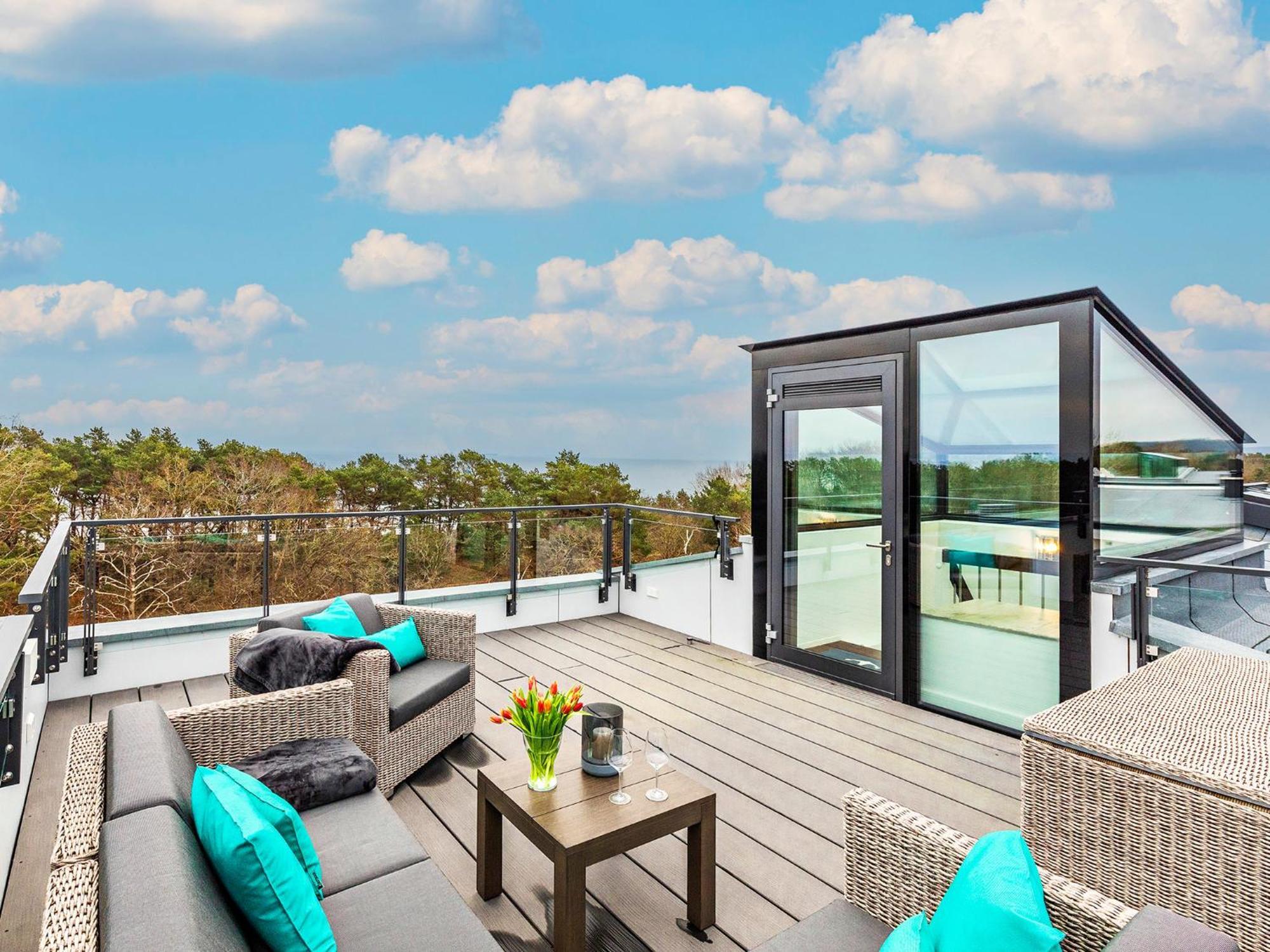 Fewo Prora - Kingfisher Dachterrasse Binz Bagian luar foto